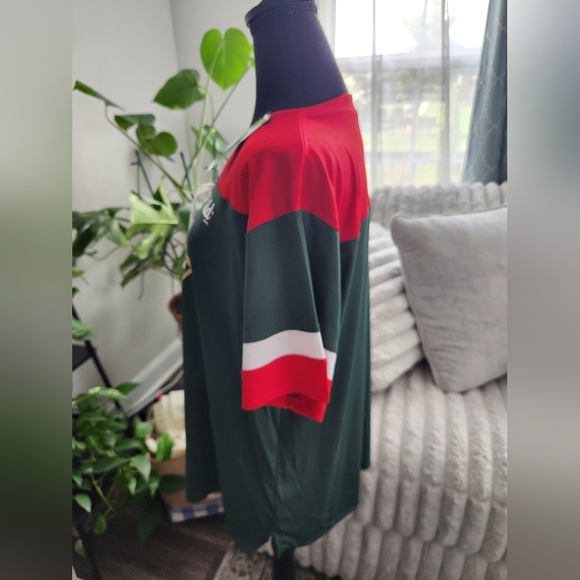 NHL Minnesota Wild Red and Green Lace-Up Jersey Womens Size XL - Picture 3 of 8